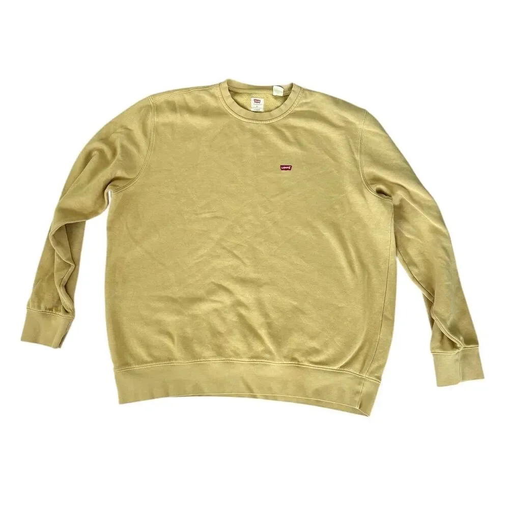 Levi's Men's XL‎ Yellow Crewneck Sweatshirt Long Sleeve Casual Pullover